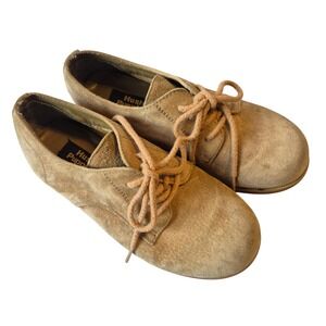 Hush Puppies Boys Suede Oxford Shoes Beige Lace Up Casual Dress Shoes‎ Size 13.5